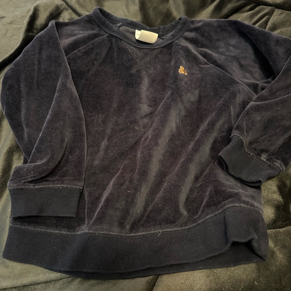 GAP Midnight Blue Navy Velour Top - Bin 13